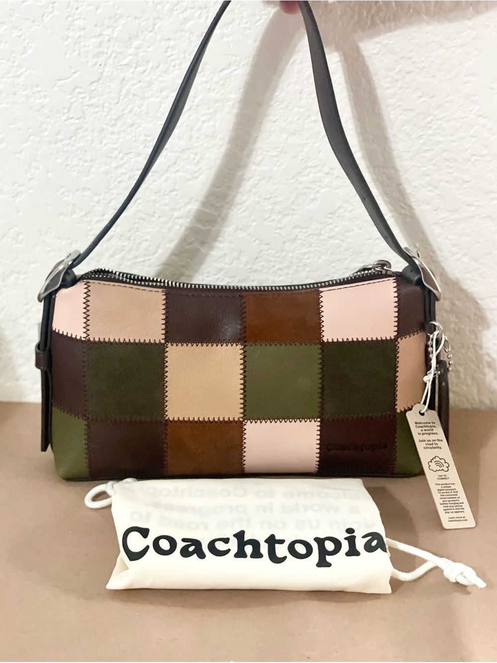 NWT Coach Coachtopia Alter/Ego Small Slouchy Shoulder Bag in Maple/Olive CFG00
